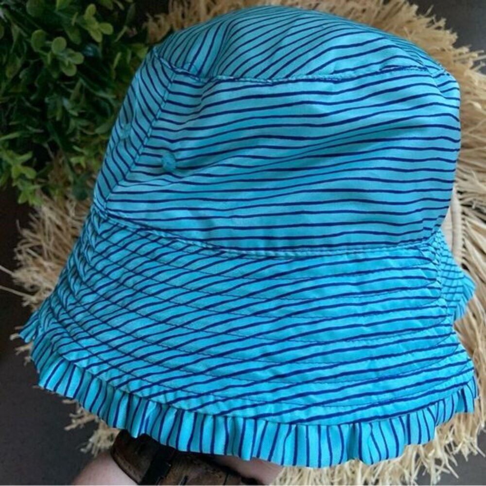 UV SKINZ Kids Reversible Bucket‎ Sun Hat Blue Stripes Pineapples Size 7 - Picture 4 of 7